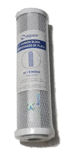 [607688] CARTUCHO CARBON BLOCK AQUEX 2.5" X 10" 5 MICRAS