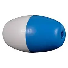 FLOTADOR 3" X  5" AZUL Y BLANCO, PARA CUERDA ½"