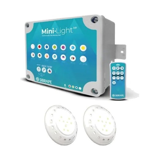 Kit 2 Mini Light 27 W, cable 5 m con fuente y controlador