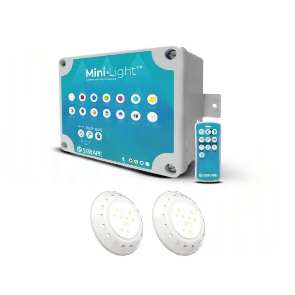 KIT 2 MINI LIGHT 27W, CABLE 5 MT CON FUENTE Y CONTROLADOR