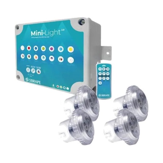 [111978 / 14500R541] Kit of 4 Mini Light 9 W, 5 m cable, with power supply and controller