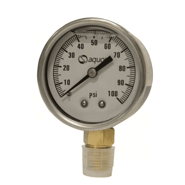 [PGL100] MANOMETRO DE GLICERINA AQUEX 0-100PSI CONEXION 1/4"M INFERIOR