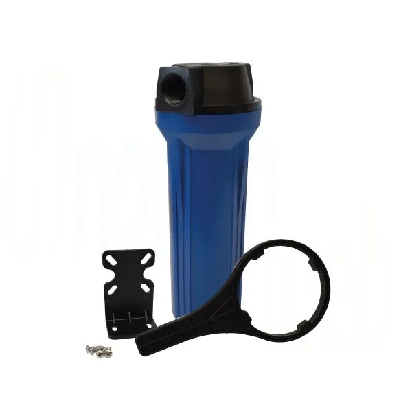 [607762 / 122-10N-L01, 3/4"] Porta cartucho azul #10, 3/4", tapa plana sin purgador