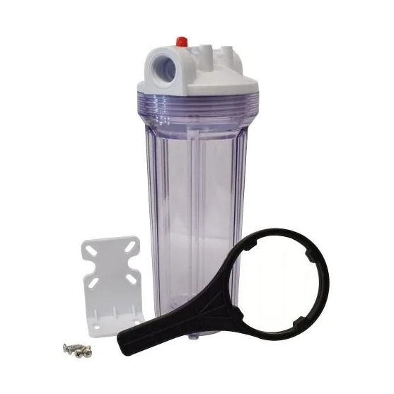 [607767 / 121T-10, 3/4"] Portacartucho claro #10 en 3/4", con purgador