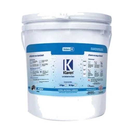 Tricloro tableta 3" Klaren envase de 8 kg