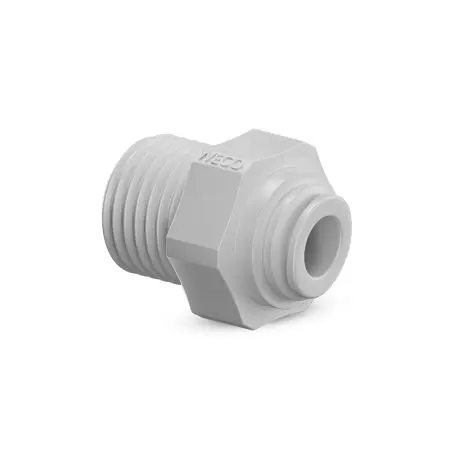 [HDF-MC0808] CONECTOR MACHO HYDROFIT NSF 1/2" TUBO X 1/2" MACHO NPTF PP