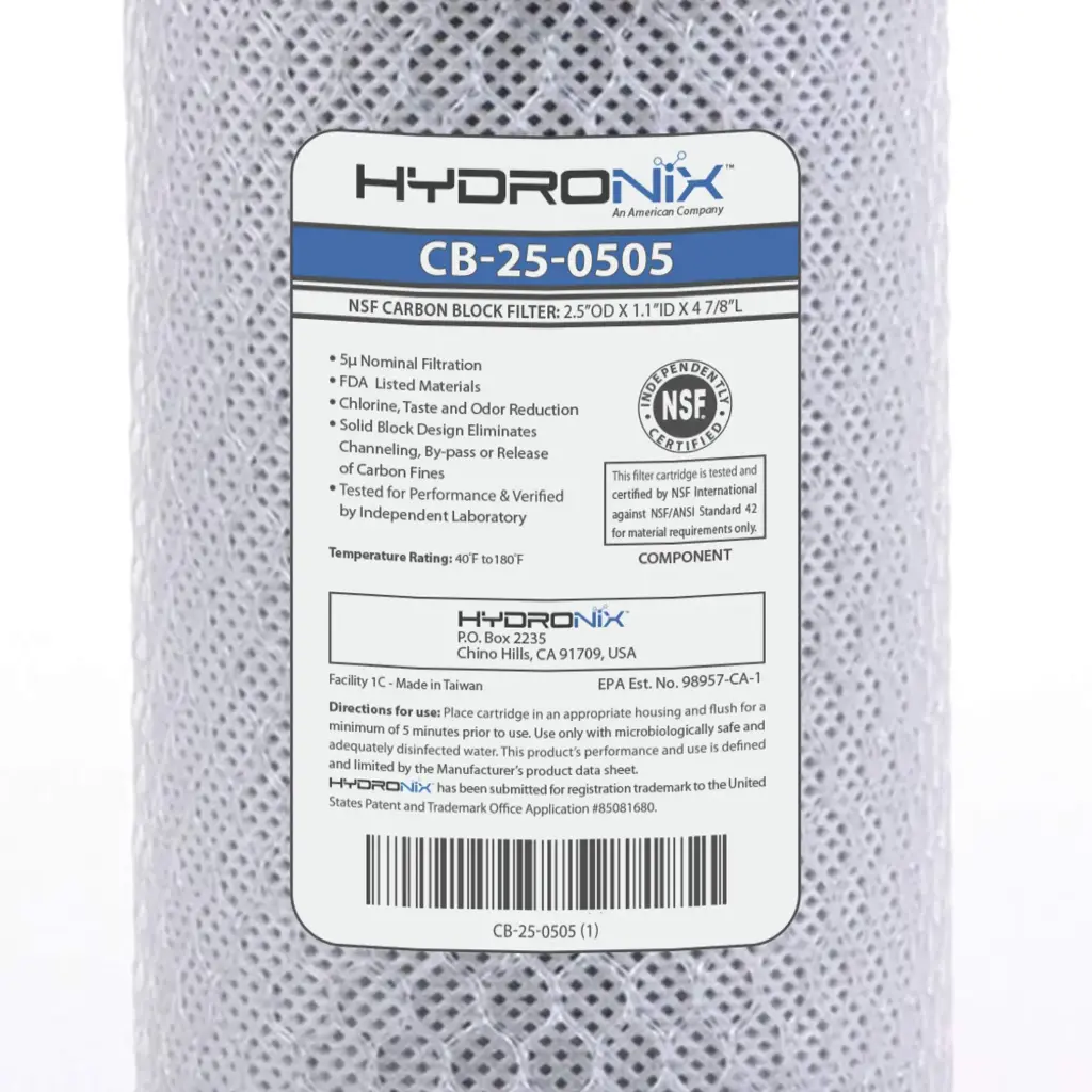 FILTRO CARBON EN BLOQUE 2.5" X 4 7/8", 5 MICRAS