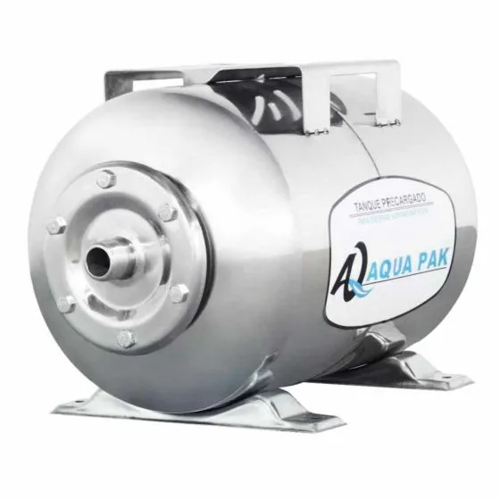 [AQ24LH/SS] TANQUE PRESURIZADO HORIZONTAL AQUAPAK 24LT DE MEMBRANA DE ACERO INOXIDABLE