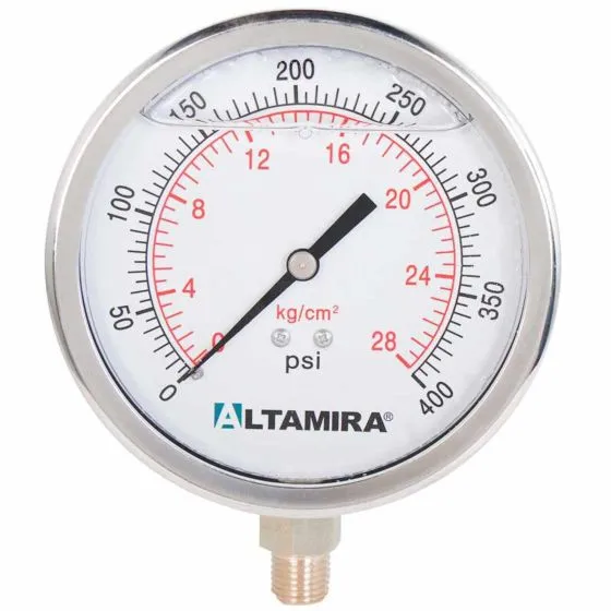 MANOMETRO GLICERINA ALTAMIRA 4" (0-200 PSI)