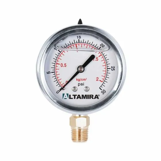 MANOMETRO GLICERINA ALTAMIRA 2.5" (0-30 PSI, INFERIOR)